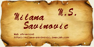 Milana Savinović vizit kartica